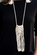 Load image into Gallery viewer, Macrame Mantra - White-Just Because Jewels, Paparazzi Accessories-Just Because Jewels