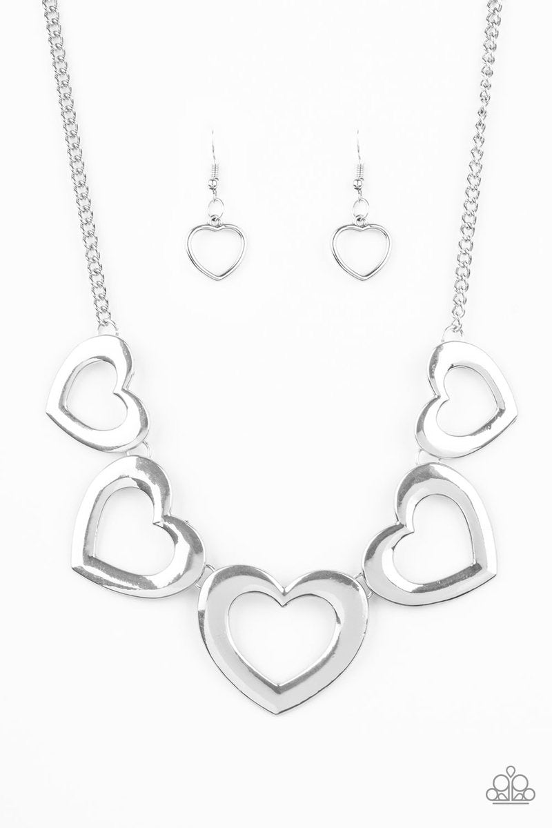 Hearty Hearts - Silver-Just Because Jewels, Paparazzi Accessories-Just Because Jewels