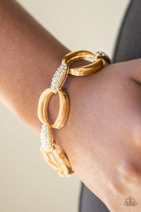 Don’t Forget Who’s Boss – Gold Bracelet-Jewelry-Just Because Jewels, Paparazzi Accessories-Just Because Jewels