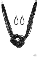 Load image into Gallery viewer, Knotted Knockout-Just Because Jewels, Paparazzi Accessories-Black-Just Because Jewels