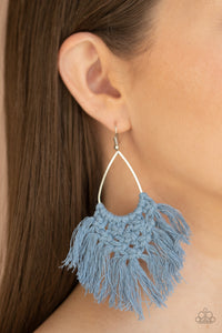 Oh MACRAME, Oh My - Blue-Jewelry-Just Because Jewels, Paparazzi Accessories-Just Because Jewels