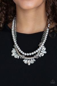 Bow Before The Queen - Silver-Jewelry-Just Because Jewels, Paparazzi Accessories-Just Because Jewels