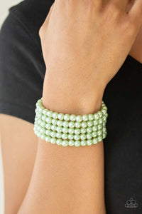 Pearl Bliss - Green-Just Because Jewels, Paparazzi Accessories-Just Because Jewels