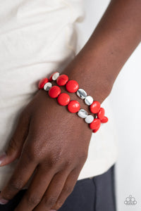 Simply Sedimentary - Red-Just Because Jewels, Paparazzi Accessories-Just Because Jewels