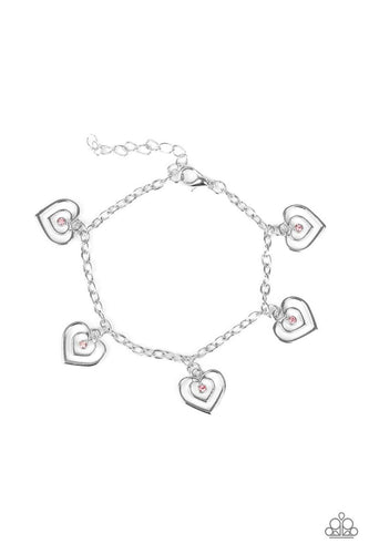 Unbreakable Hearts - Pink-Just Because Jewels, Paparazzi Accessories-Just Because Jewels