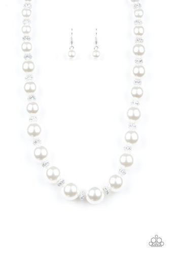 Uptown Heiress - White-Jewelry-Just Because Jewels, Paparazzi Accessories-Just Because Jewels