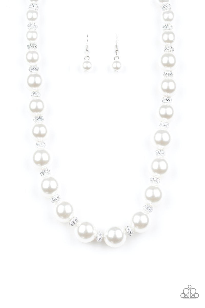 Uptown Heiress - White-Jewelry-Just Because Jewels, Paparazzi Accessories-Just Because Jewels