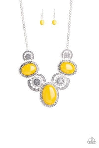 The Medallion-Aire-Just Because Jewels, Paparazzi Accessories-Yellow-Just Because Jewels