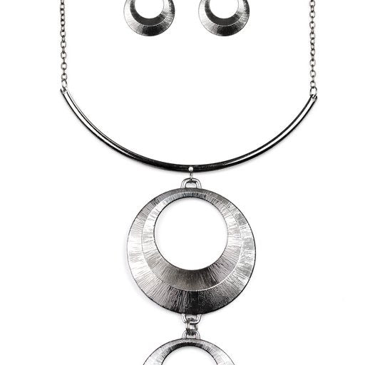 Egyptian Eclipse – Silver-Jewelry-Just Because Jewels, Paparazzi Accessories-Black-Just Because Jewels