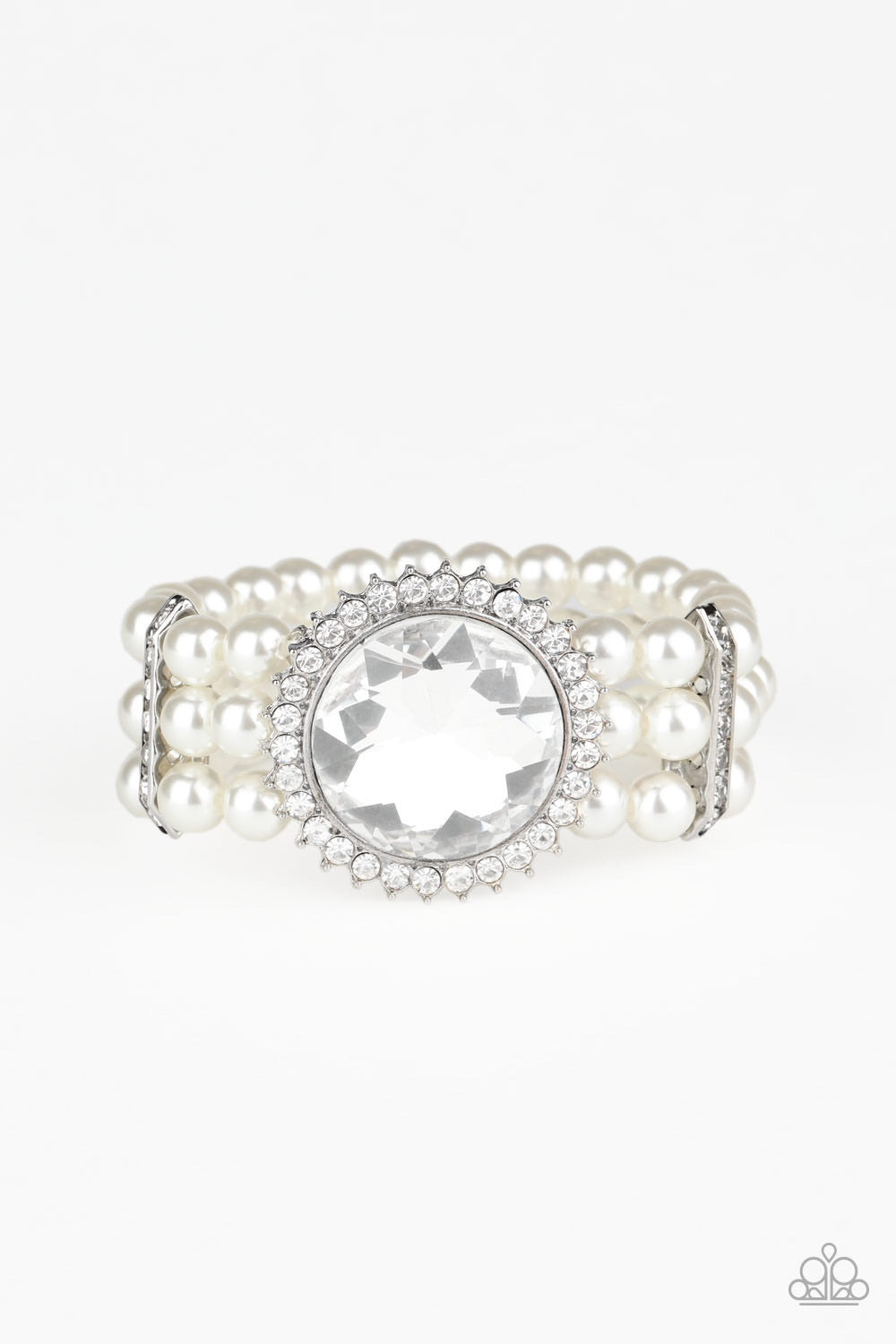 Speechless Sparkle - White-Just Because Jewels, Paparazzi Accessories-Just Because Jewels