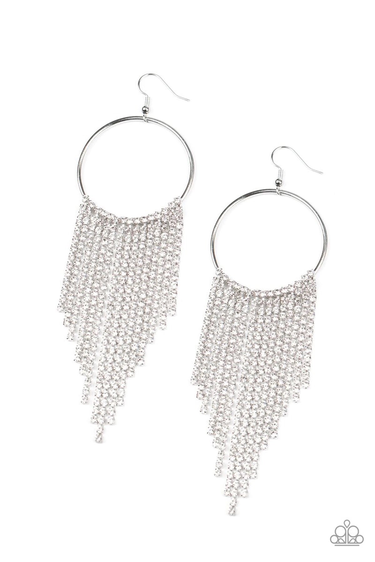 Streamlined shimmer - White-Jewelry-Just Because Jewels, Paparazzi Accessories-Just Because Jewels