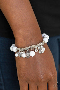 One True Love - White-Just Because Jewels, Paparazzi Accessories-Just Because Jewels