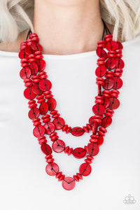 Barbados Bopper – Red Wood-Jewelry-Just Because Jewels, Paparazzi Accessories-Just Because Jewels