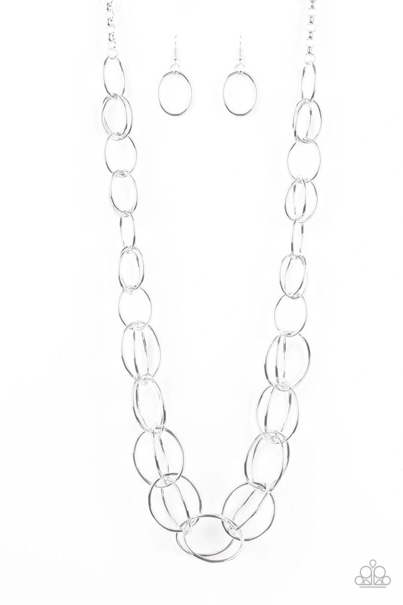 Elegantly Ensnared – Silver-Jewelry-Just Because Jewels, Paparazzi Accessories-Just Because Jewels