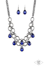 Load image into Gallery viewer, Show-Stopping Shimmer-Just Because Jewels, Paparazzi Accessories-Gunmetal/Blue-Just Because Jewels