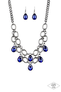 Show-Stopping Shimmer-Just Because Jewels, Paparazzi Accessories-Gunmetal/Blue-Just Because Jewels