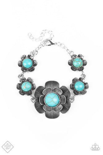 Badlands Blossom - Blue-Jewelry-Just Because Jewels, Paparazzi Accessories-Just Because Jewels