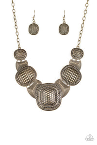 Prehistoric Powerhouse-Just Because Jewels, Paparazzi Accessories-Brass-Just Because Jewels