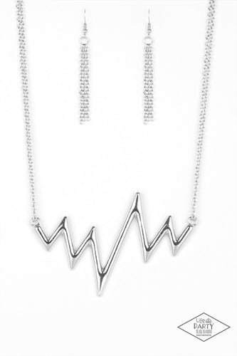 In A Heartbeat - Silver-Just Because Jewels, Paparazzi Accessories-Just Because Jewels