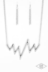 In A Heartbeat - Silver-Just Because Jewels, Paparazzi Accessories-Just Because Jewels