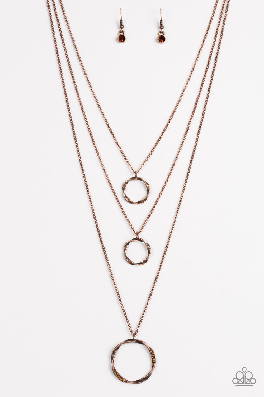 Timelessly Twisted - Copper-Just Because Jewels, Paparazzi Accessories-Just Because Jewels