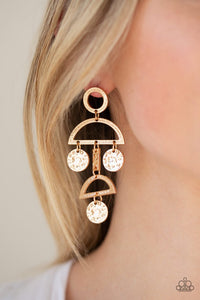 Incan Eclipse- Gold-Just Because Jewels, Paparazzi Accessories-Just Because Jewels