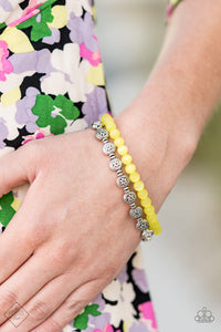 Dewy Dandelions - Yellow-Jewelry-Just Because Jewels, Paparazzi Accessories-Just Because Jewels