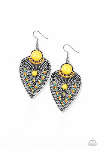 Tribal Territory - Yellow-Just Because Jewels, Paparazzi Accessories-Just Because Jewels