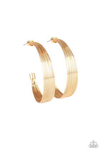 Live Wire-Just Because Jewels, Paparazzi Accessories-Gold-Just Because Jewels