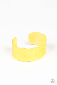 Retro Ruffle-Just Because Jewels, Paparazzi Accessories-Yellow-Just Because Jewels