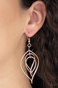 Asymmetrical Allure - Rose Gold-Jewelry-Just Because Jewels, Paparazzi Accessories-Just Because Jewels